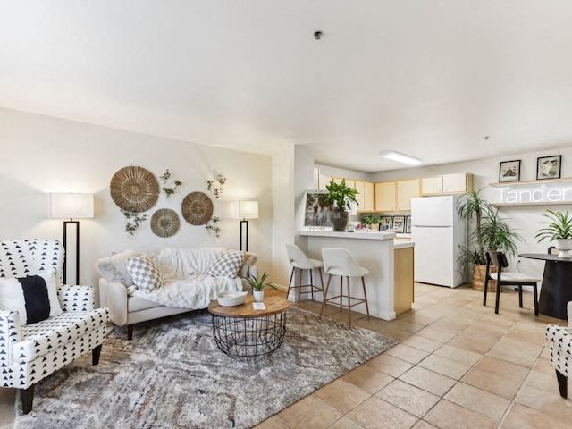 A living room at The Colleges at La Rue.